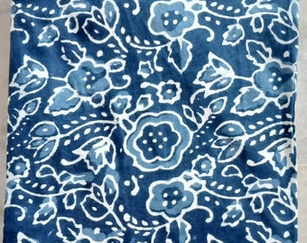 By The Yard Dabu Print Fabric Natural Vegetable Dyed Printed Cotton Fabric, Indian Hand Block Printed Handmade Block Printed Cotton Fabric