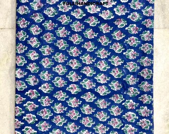 Cotton Sewing Material | Indian Hand Block Floral Print | Craft & Quilting Fabric by the Yard | Crafting, Curtains, Quilting, Home Decor
