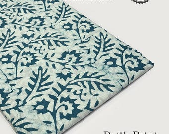 Batik Hand Block Print Fabric By The Yard, Pure Cotton Fabric, Sewing Fabric, Summer Dress Fabric, Soft Cotton Hand Block Print Womens Dress