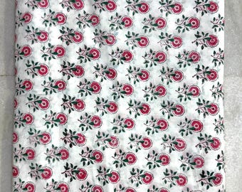 Luxury Hand Block Cotton Fabric | Indian Floral Print | Sewing & Dressmaking Floral Indian Cotton Fabric | Handmade Block Print Textile