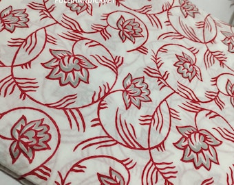 Sewing Cotton Hand Block Print Fabric, Dressmaking Fabric, Running Fabric For Womens Clothing Fabric Crafting Ethnic Fabric