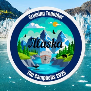 Aimant personnalisé croisière en Alaska, aimant de porte croisière en Alaska, aimants croisière en Alaska, cadeau croisière en famille, décorations pour porte croisière