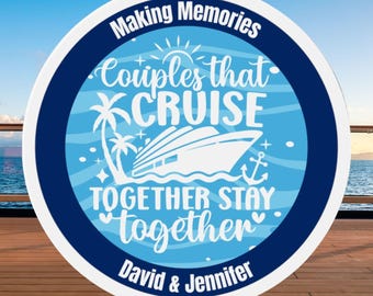 Personalized Couples Cruise Door Magnet, Cruise Magnets, Stateroom Door Decorations, Anniversary Cruise Gift