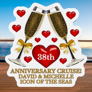 Personalized Anniversary Cruise Door Magnet, Anniversary Magnets, Cruise Magnets, Anniversary Gifts, Cruise Door Decor, Cruise Decorations