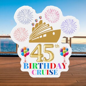 45th Birthday Cruise Door Magnet, Birthday Magnets, Cruise Magnets, 45th Birthday Celebration, Birthday Cruise Gift, Cruise Door Decorations