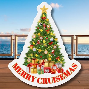 Merry Cruisemas Christmas Tree Cruise Door Magnet, Cruise Magnets, Family Cruise Gift, Holiday Cruise Door Decoration, Christmas Cruise Gift