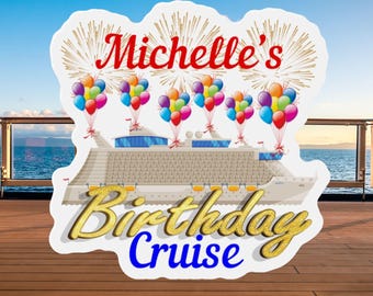 Personalized Birthday Cruise Door Magnet, Custom Cruise Cabin Door Decoration, Birthday Cruise Gift, Cruise Celebration Decor