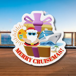 Merry Cruisemas Present Christmas Cruise Door Magnet, Merry Cruisemas, Cruise Ship Magnets, Gifts, Cruise Door Decorations, Christmas Cruise