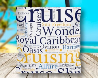 Royal Caribbean Cruise Tote Bag, Beach Bag, Travel Tote Bag, Cruise Vacation Totes, Beach Bags, Beach Excursion Bags, Cruise Line Tote Bag