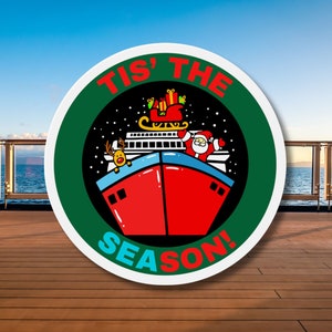 Tis&#39; The SEAson Christmas Cruise Door Magnet, Merry Cruisemas, Cruise Ship Magnets, Holiday Gifts, Cruise Door Decorations, Christmas Cruise
