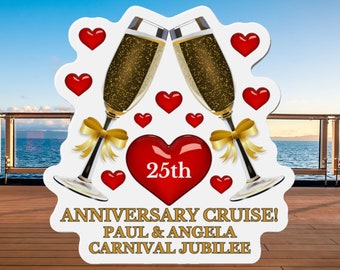 Personalized Anniversary Cruise Door Magnet, Anniversary Magnets, Cruise Magnets, Anniversary Gifts, Cruise Door Decor, Cruise Decorations