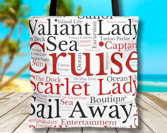Virgin Voyages Cruise Tote Bag, Cruise Beach Tote, Tote Bag, Sailor Tote, Rock Star Suite Bag, Beach Tote, Excursion Bags, Cruise Totes