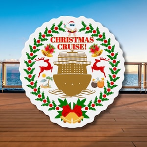 Christmas Cruise Door Magnet, Merry Cruisemas, Cruise Magnets, Cruise Gifts, Holiday Cruise Door Decorations, Christmas Cruise Decorations