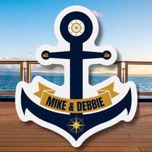 Personalized Anchor Cruise Door Magnet, Cruise Magnets, Anchor Magnets, Cruise Door Decorations, Custom Cruise Ship Magnets, Royal Caribbean