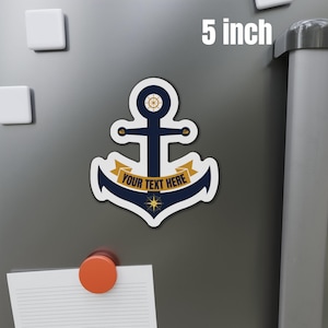 Personalized Anchor Cruise Door Magnet, Cruise Magnets, Anchor Magnets, Cruise Door Decorations, Custom Cruise Ship Magnets, Royal Caribbean 5" x 5"