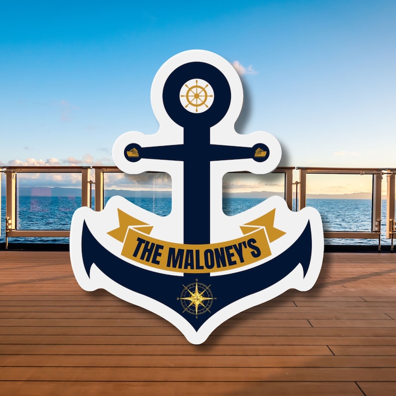 Personalized Cruise Anchor Magnet family name
