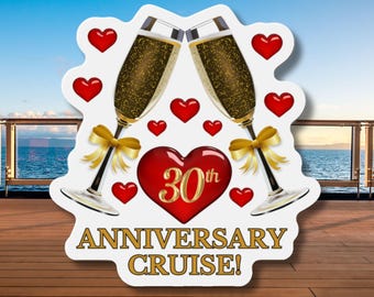 30th Anniversary Cruise Door Magnet, Cruise Magnets, Anniversary Magnets, Wedding Anniversary Gifts, Cruise Door Decorations, Cruise Gifts