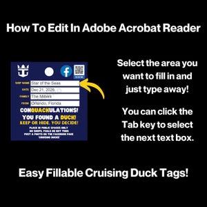 Royal Cruising Duck Tags. Printable digital download