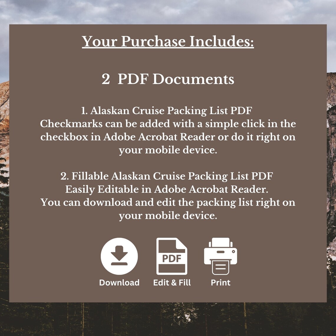 Alaskan Cruise Packing List Printable Digital Download - Etsy