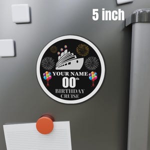 Custom Birthday Cruise Door Magnet 5 inch