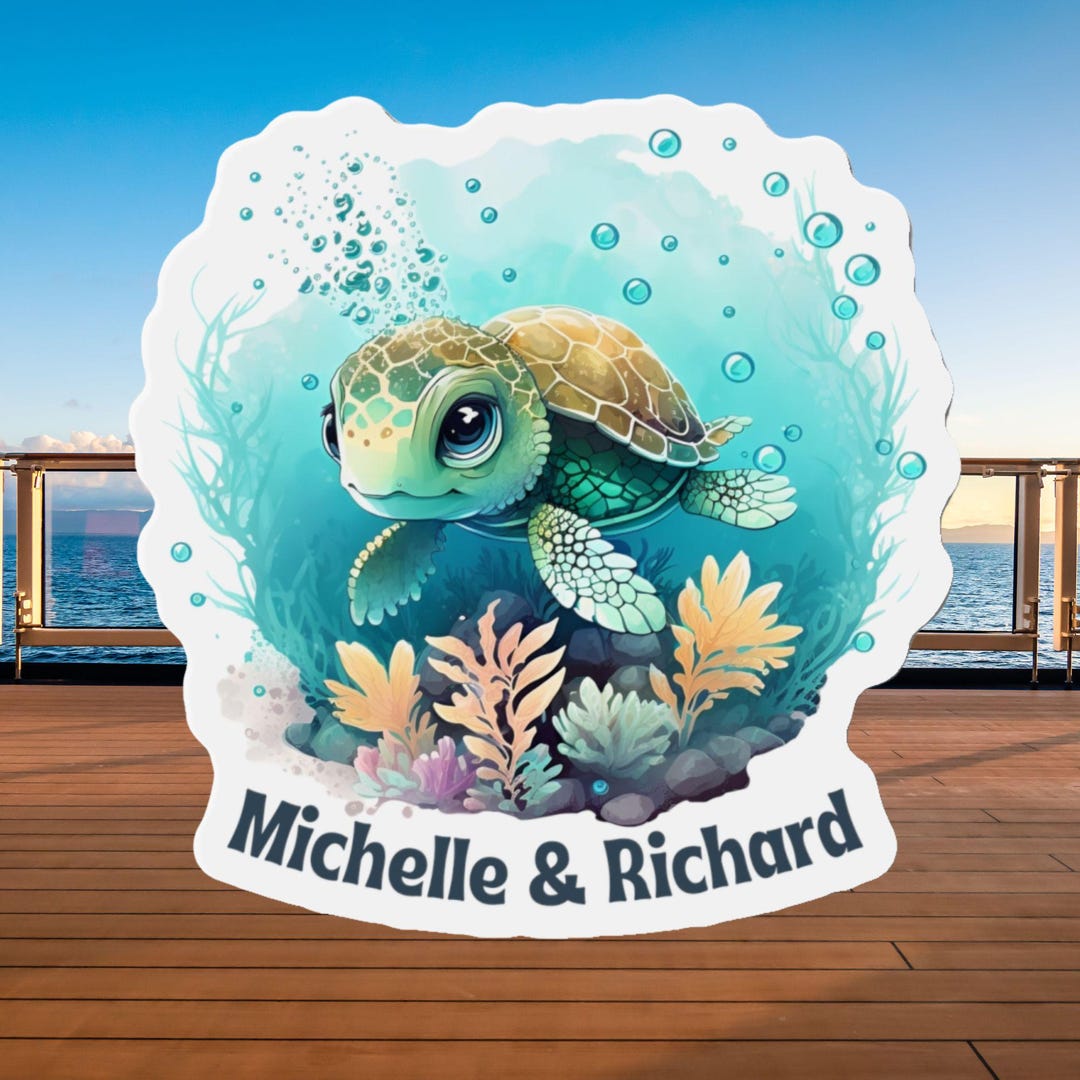 Post Sign Turtle Magnet Sea Turtle Cruise Door Magnet, Personalized Magnets, Cruise Magnets ...