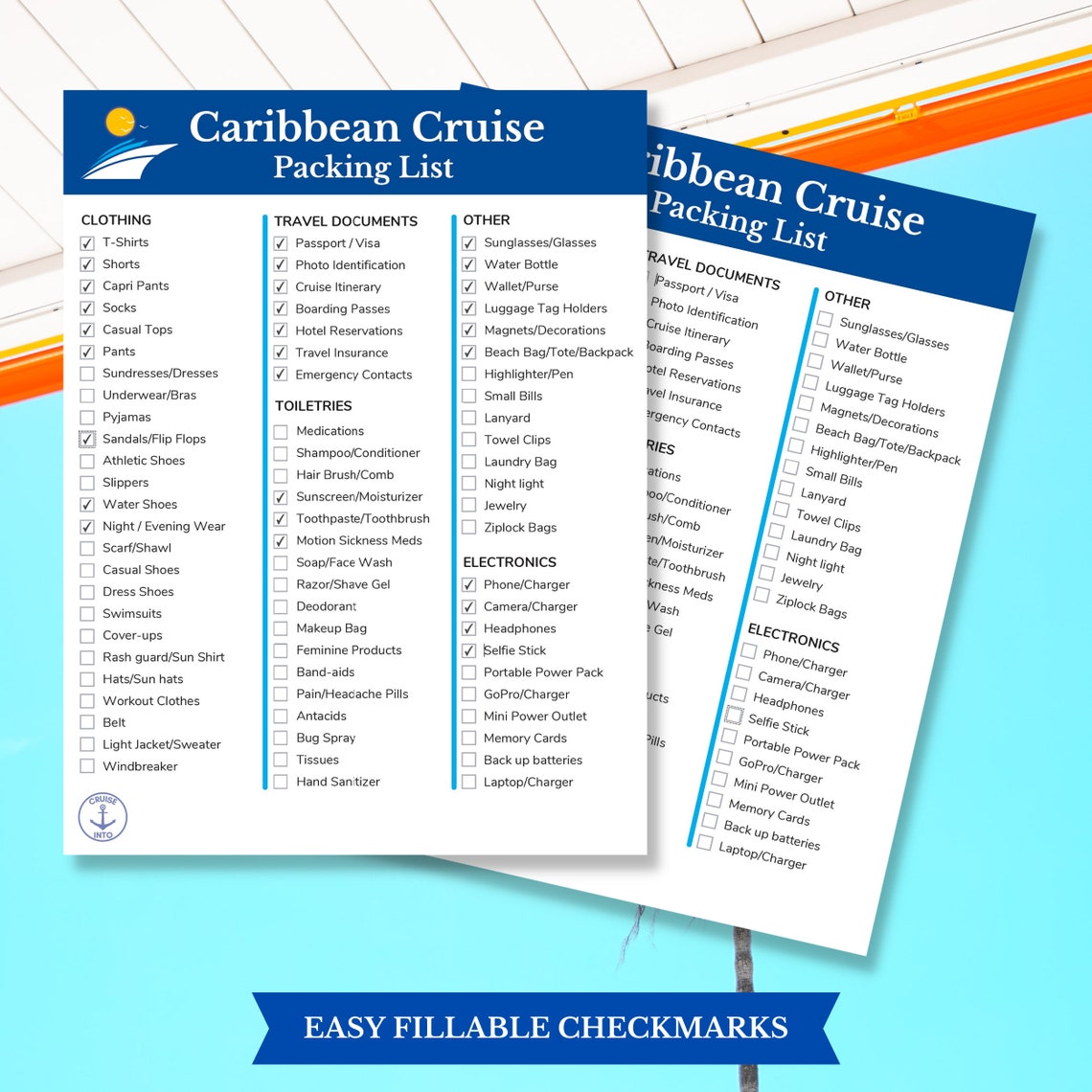 Caribbean Cruise Packing List Printable Digital Download - Etsy Canada