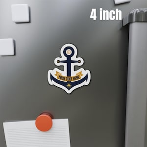 Personalized Anchor Cruise Door Magnet, Cruise Magnets, Anchor Magnets, Cruise Door Decorations, Custom Cruise Ship Magnets, Royal Caribbean 4" x 4"