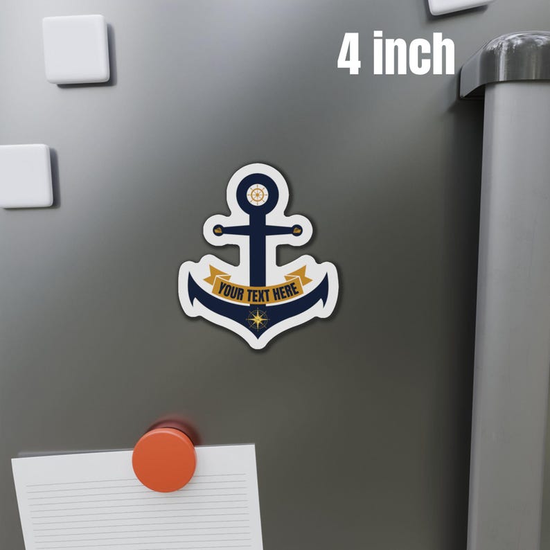 Personalized Anchor Cruise Door Magnet, Cruise Magnets, Anchor Magnets, Cruise Door Decorations, Custom Cruise Ship Magnets, Royal Caribbean 4" x 4"