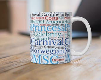 Cruise Ship Words Coffee Mug: Nautical Gift