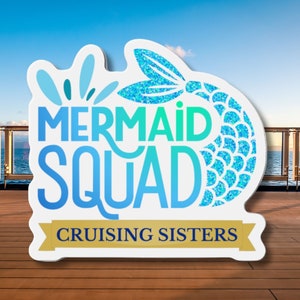 Mermaid Squad Cruise Door Magnet: Personalized Cruise Cabin Decor