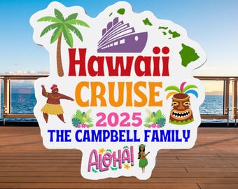 Personalized Hawaii Cruise Cruise Door Magnet, Cruise Ship Magnets, Hawaiian Cruise Decorations, Aloha Door Magnets, Cruise Door Decorations