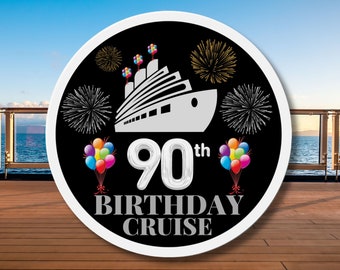 90th Birthday Cruise Door Magnet, Birthday Magnets, Cruise Magnets, 90th Birthday Celebration, Cruise Door Decor, Cruise Door Decorations