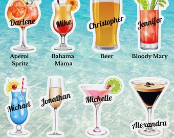 Personalized Cocktail Drink Cruise Door Magnets, Cruise Name Magnet, Drink Package Magnet, Cruise Door Decor, Cabin Decorations, Cruise Gift