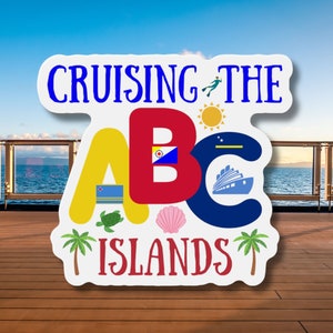 Cruising The ABC Islands Cruise Door Magnet, Cruise Magnets, ABC Islands Magnets, Cruise Door Decorations, Aruba, Bonaire, Curacao Magnets