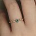 14K Gold Emerald Ring For Women Engagement-Genuine Emerald Ring-Green Stone Ring-Dainty Emerald Ring-Natural Emerald Ring-Raw Crystal Ring