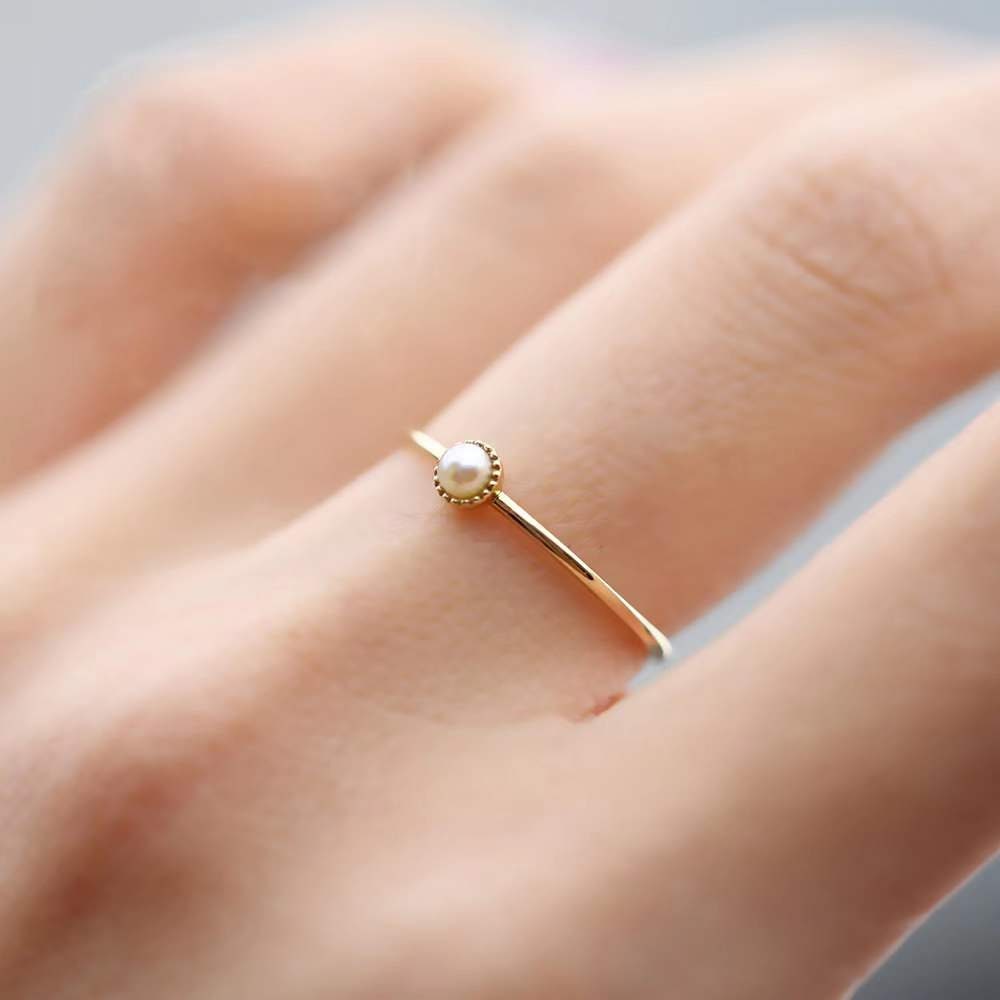 Small pearl engagement rings sale