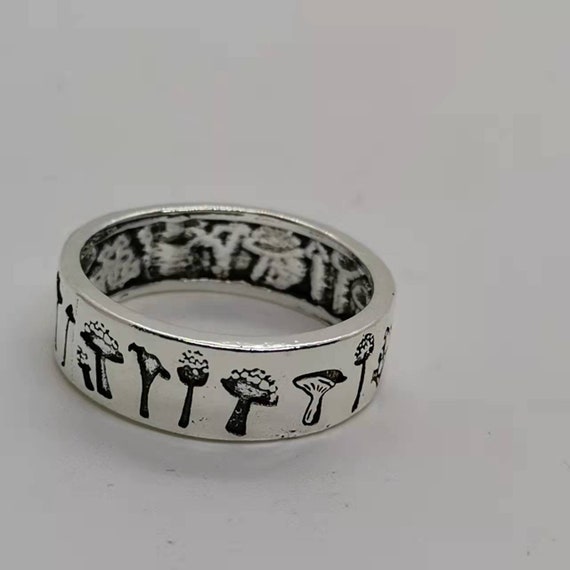 Mushroom Ring Silver Mushroom Ring Men Womenmushroom Etsy