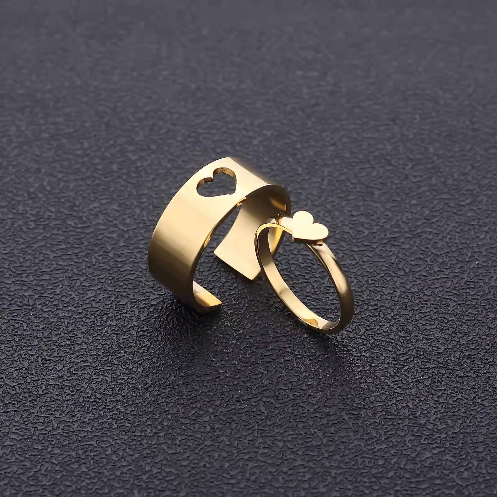 Gold heart couple ring clearance