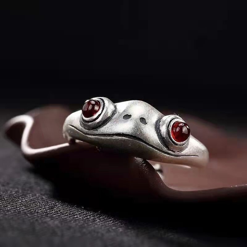 Cute Frog Rings for Women sterling Silver Ring handmade Ring cute