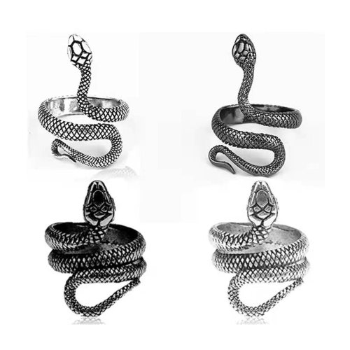 Black Snake Ring Wrap Around Ring Adjustable Ring Gothic Etsy