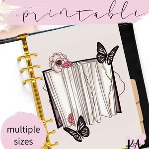 Planner dashboard printable, A5 rings dashboard, neutral planner, multiple sizes, Happy Planner cover, Personal, Pocket, butterflies