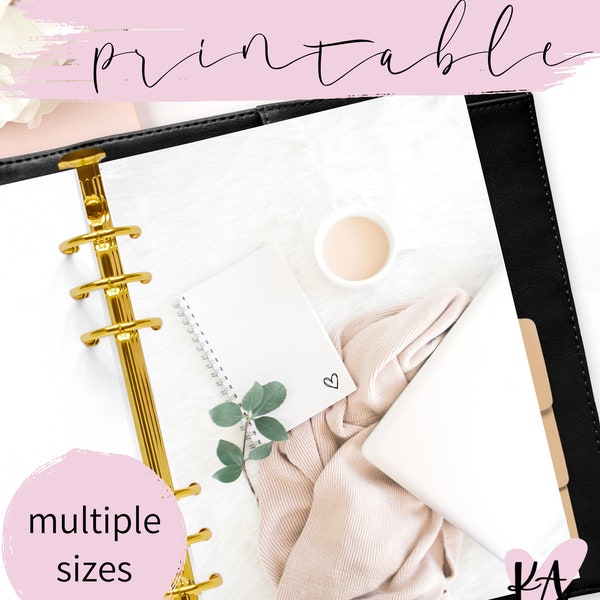 Printable planner dashboard, neutral planner dashboard, notebook and laptop dashboard, multiple sizes