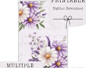 Lilac blooms floral printable dashboard, printable planner dashboard printable floral and vintage writing, printable vellum, daisy, lavender