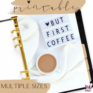 But first coffee planner dashboard, printable planner dashboard, A5 ring dashboard, coffee planner dashboard, multiple sizes