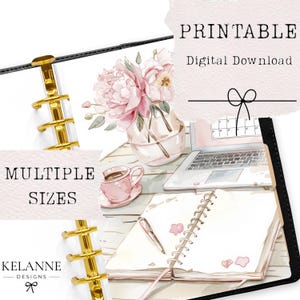 Desk Scene Printable Dashboard, Printable Planner Dashboard, Planner ...