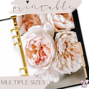 Peonies Printable Planner Dashboard: Floral Design (Digital Download)