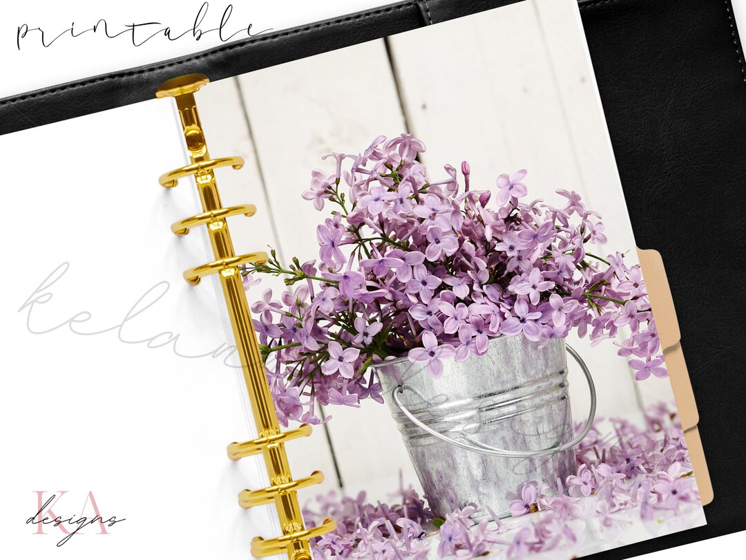 Printable Planner Dashboard, Purple Lilacs, Lilac Dashboard, Purple