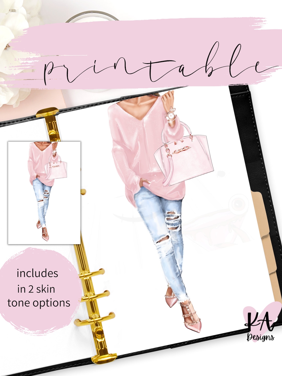 Fashion Girl Planner Dashboard, Girl in Jeans Dashboard, Fashion ...