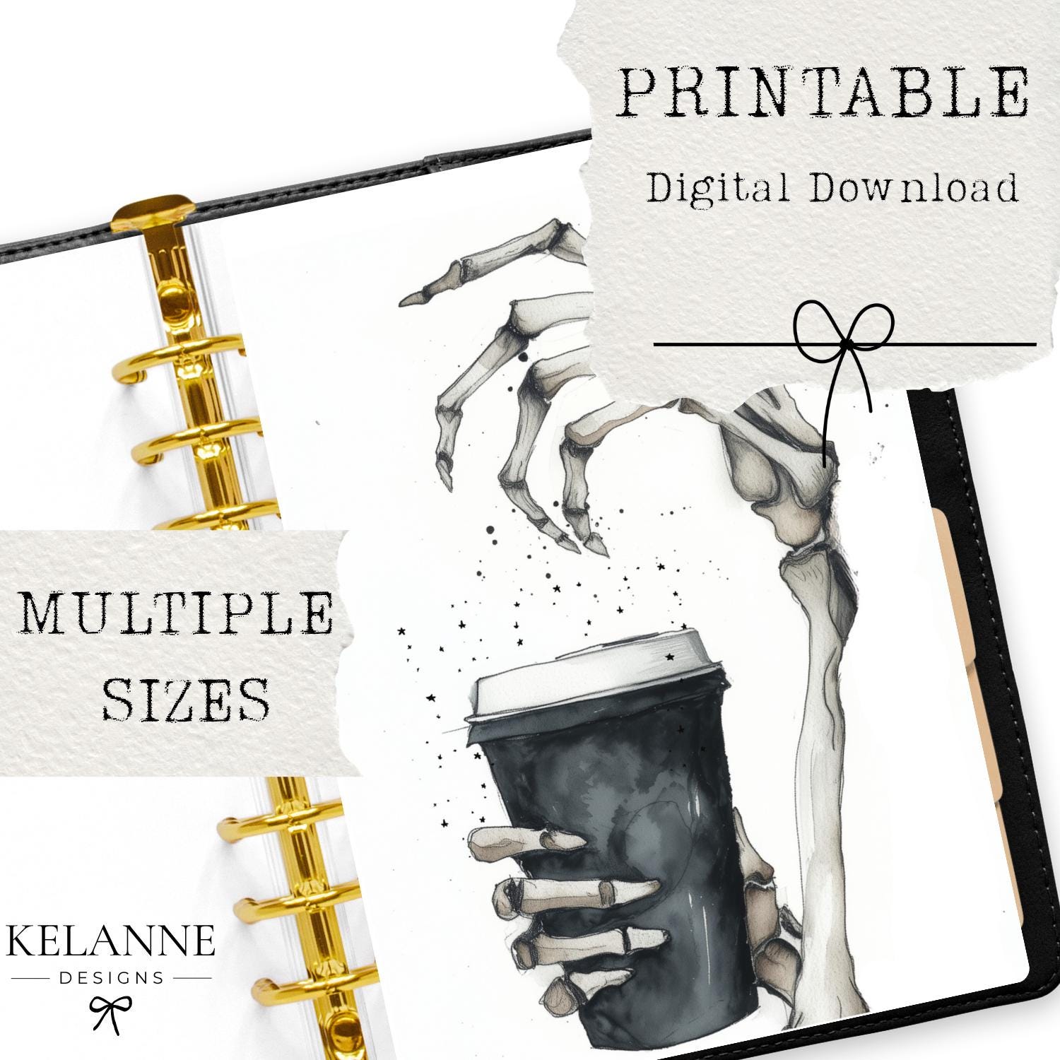 Spooky Halloween Coffee Dashboard Printable: Skeleton Hand Dashboard ...