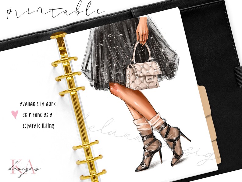 Fashion Girl Planner Dashboard Printable Girl in Heels - Etsy